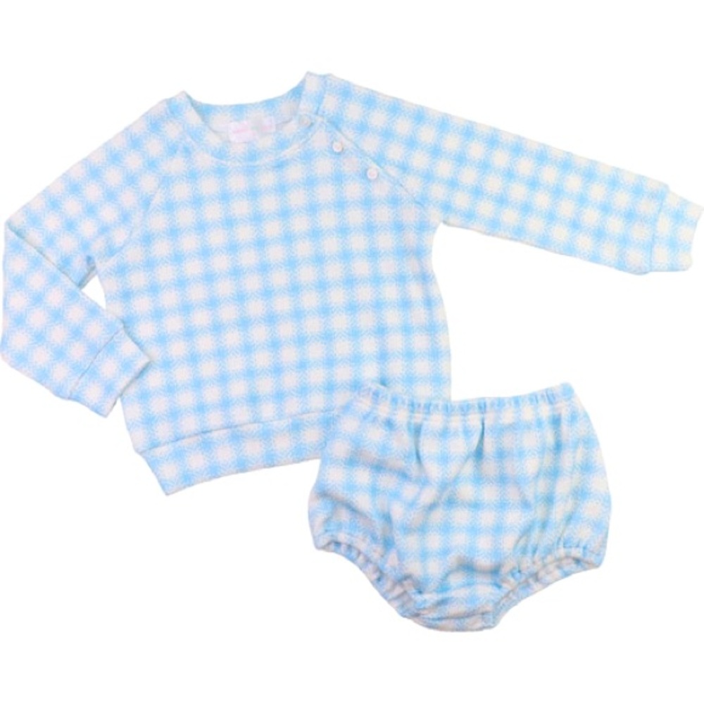 Blue Houndstooth Sweater Diaper Set UNISEX